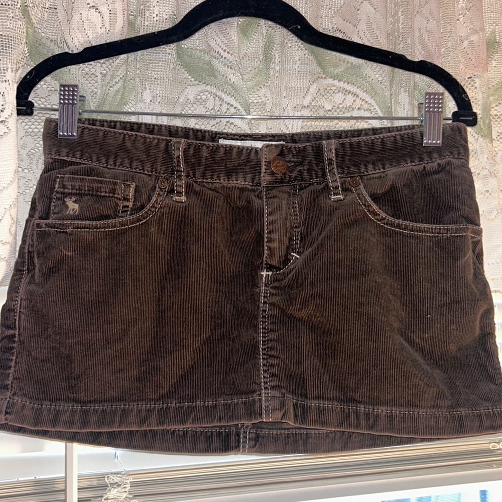 vintage 2000s Abercrombie & fitch brown corduroy mini skirt